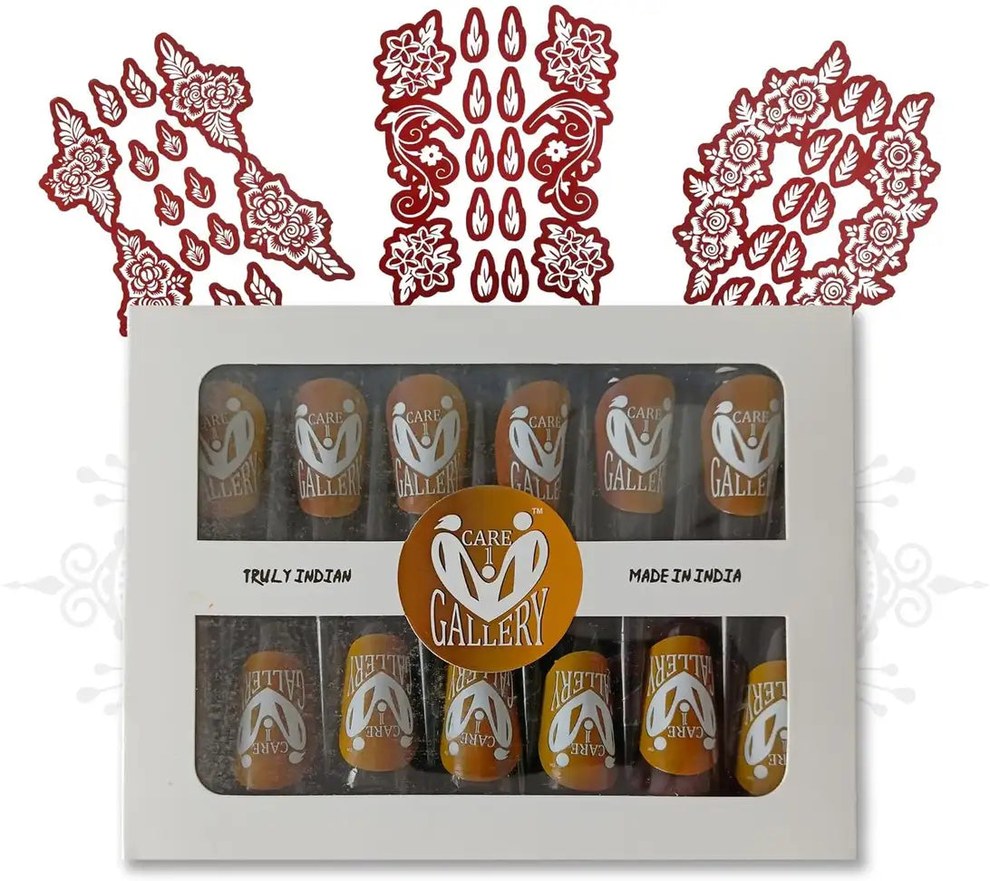 CareOne Gallery Instant Henna Mehendi Cone Black | With Set of 3 Full Hand Stickers/Stencils Natural Mehendi (Pack of 12)