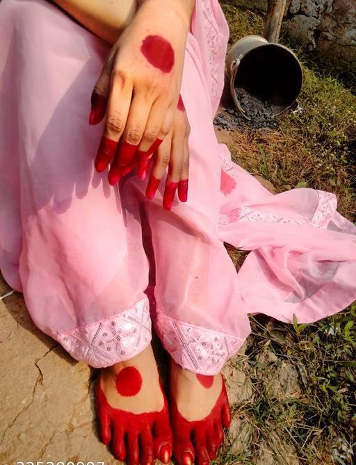 CareOne Gallery Gel Alta (আলতা ) With Brush & 4 Free Sticker Instant Dip Herbal Sindoor Mehendi Dark Cherry Red (100ml)