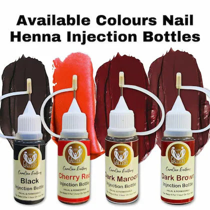 CareOne Gallery Instant Mehendi Nail Injection Paste Heena Bottle | Vegan & Nail Polish For All Women & Girls | Without Chemicals | Long Lasting | Ready To Use Dark Brown Colour Stain For Modern World